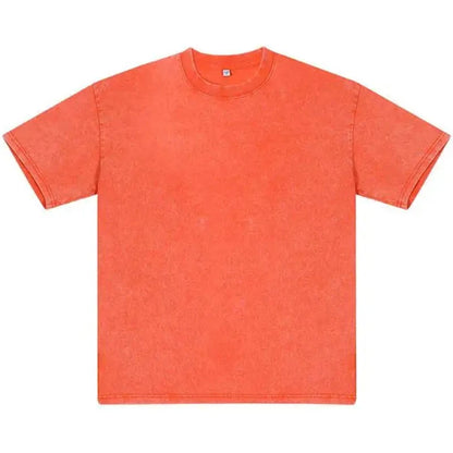 Unisex Vintage Heavyweight Washed T-Shirt – Retro Oversized Cotton Tee