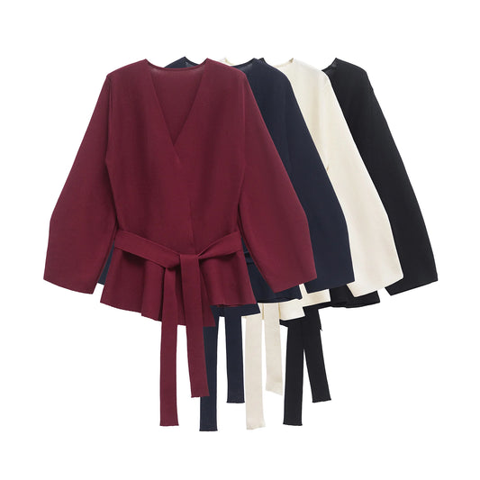 TRAFSHE Spring Women Shoulder Pad Knit Blazer for Versatility