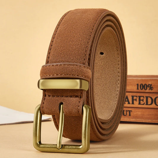 Fashion Suede Cowhide Women's Belts - Stylish Genuine Leather Girdle
