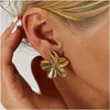 Stunning Trendy 2PC Stainless Steel Flower Earrings for Festivals