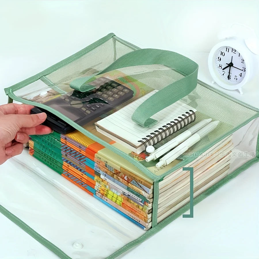 Large Capacity Transparent Waterproof File Folder – Self-Adhesive Office Supplies Folder for Organization