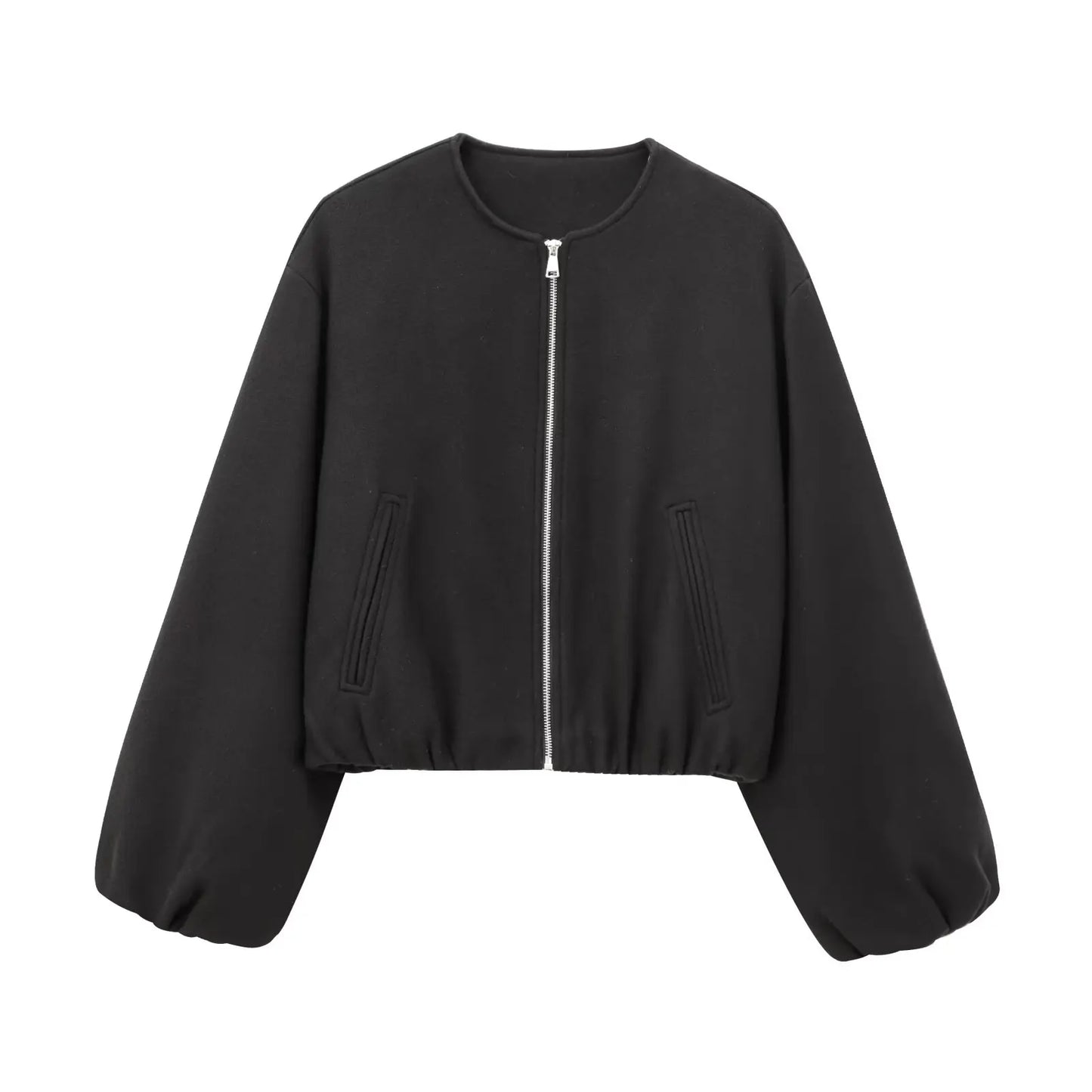 TRAF Women's Zipper Bomber Jacket – Soft Cropped Sports Jacket with Long Sleeves (2024)