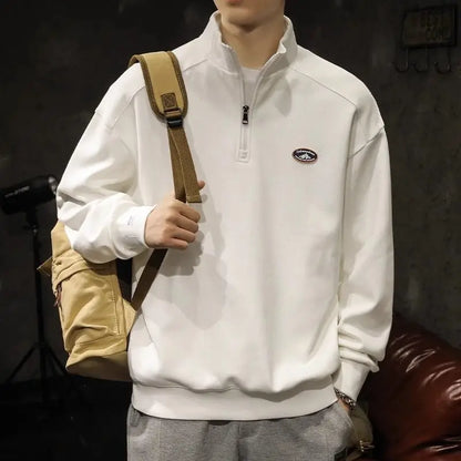 Spring Autumn Loose Long Sleeve Polo Shirts for Men