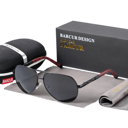 Stylish BARCUR Aluminum Vintage Polarized Sunglasses for Men