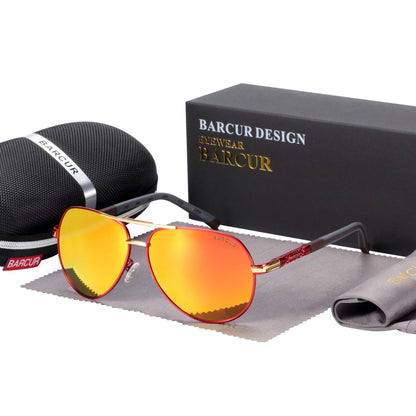 Stylish BARCUR Aluminum Vintage Polarized Sunglasses for Men